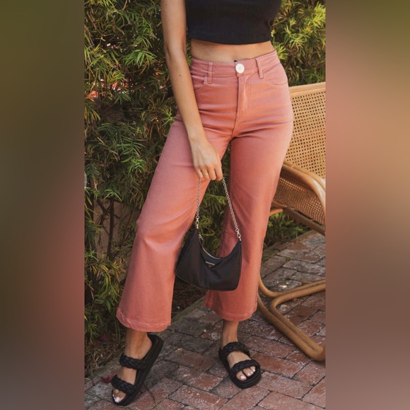 Whimsy & Row Flora Wide Leg Pant in Terracotta Pink - Picture 1 of 13